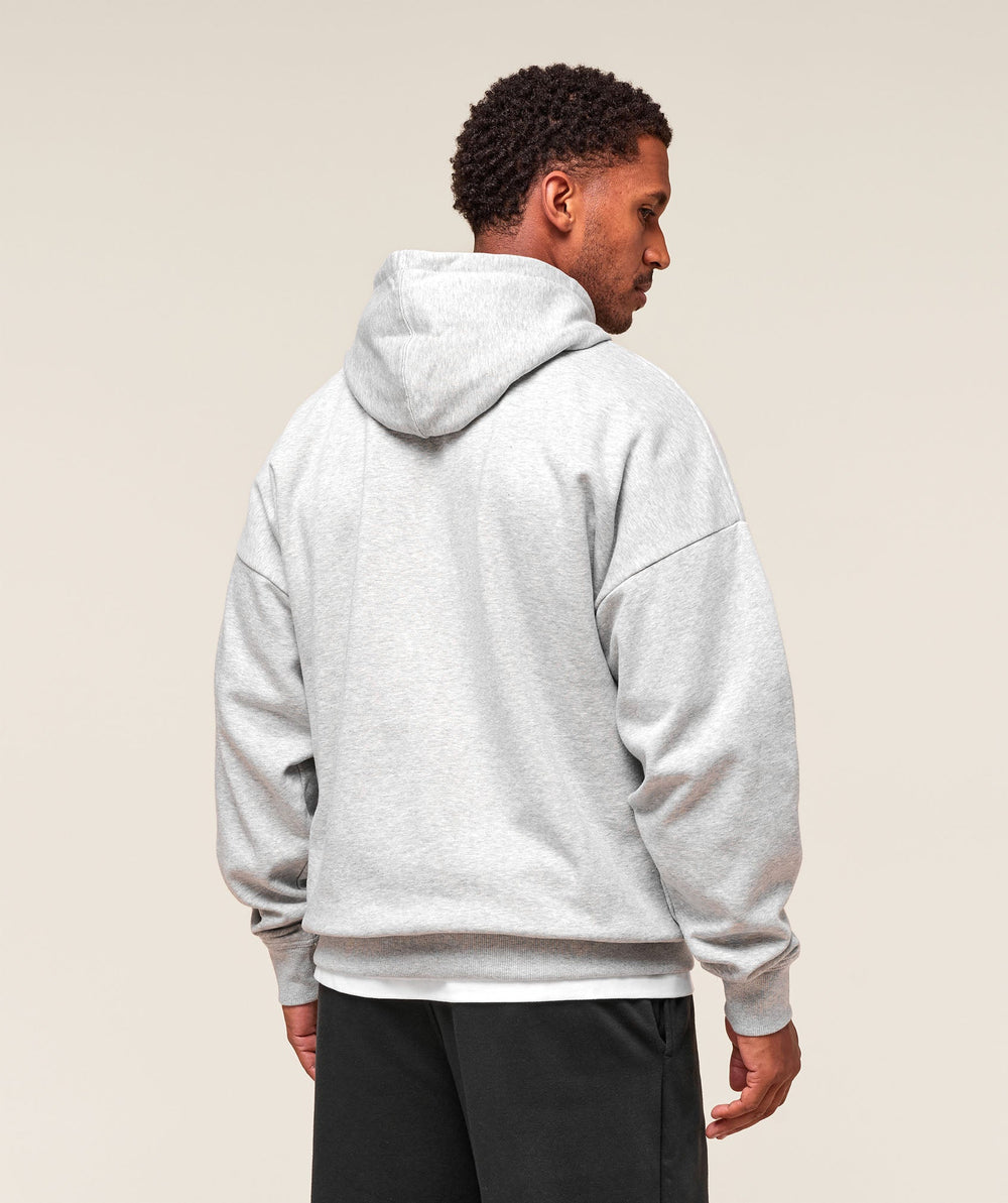 Crest Oversized Hoodie Light Grey Marl