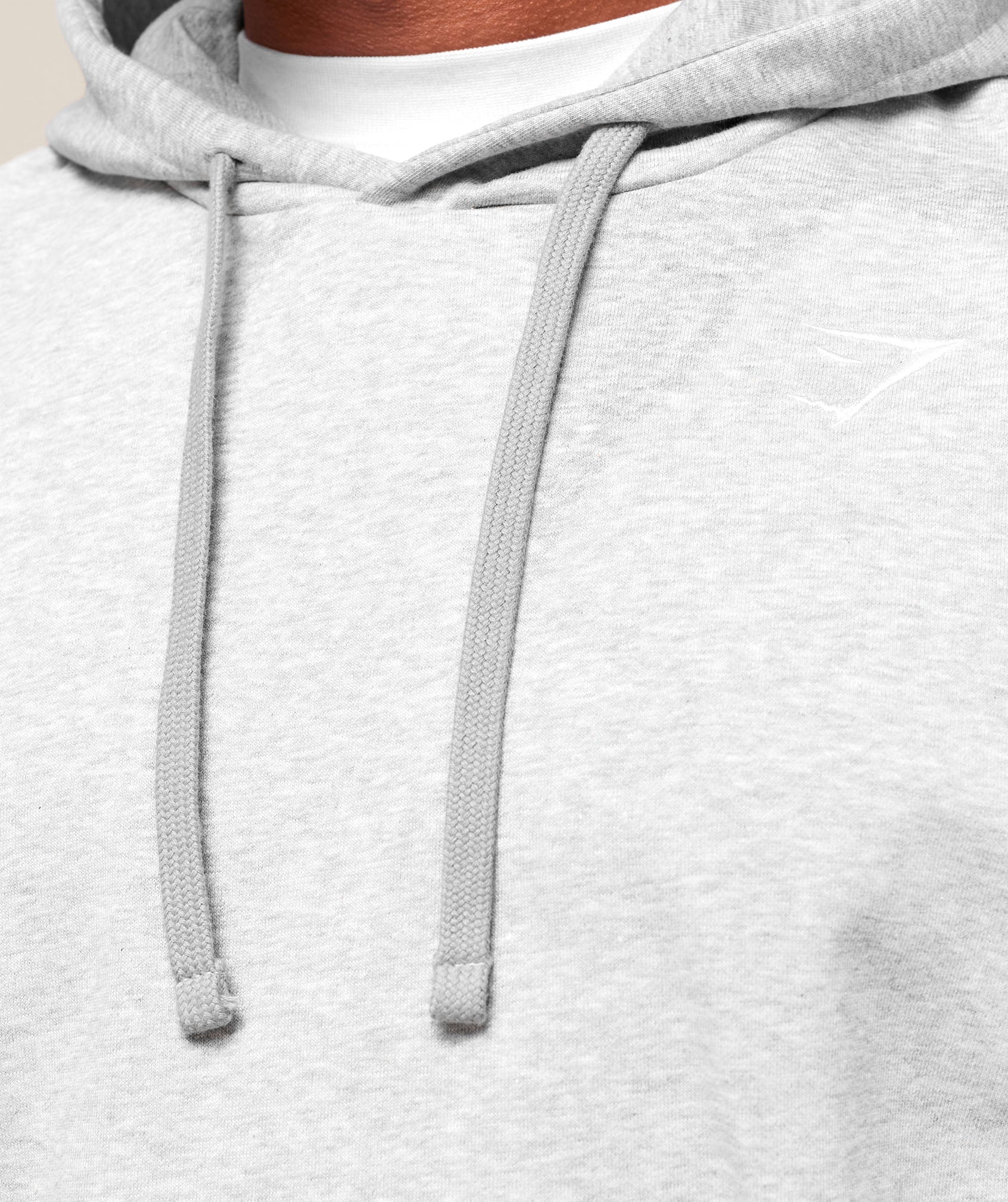 Crest Oversized Hoodie Light Grey Marl