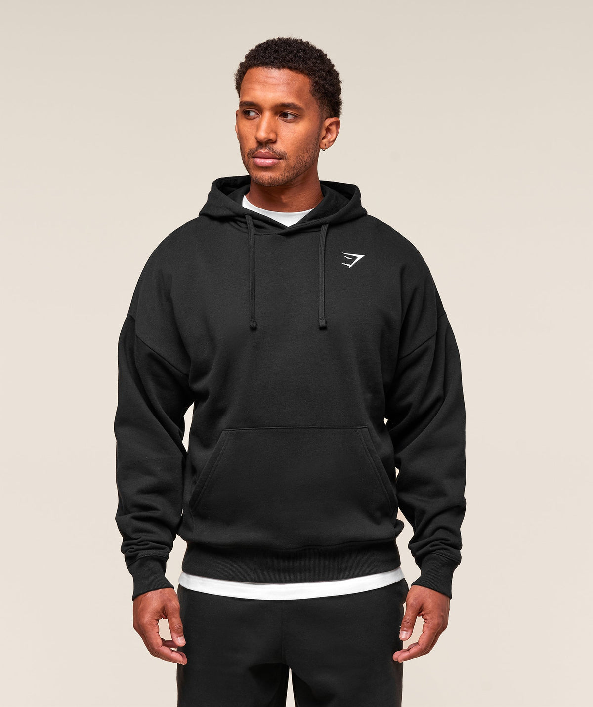 Crest Oversized Hoodie Black