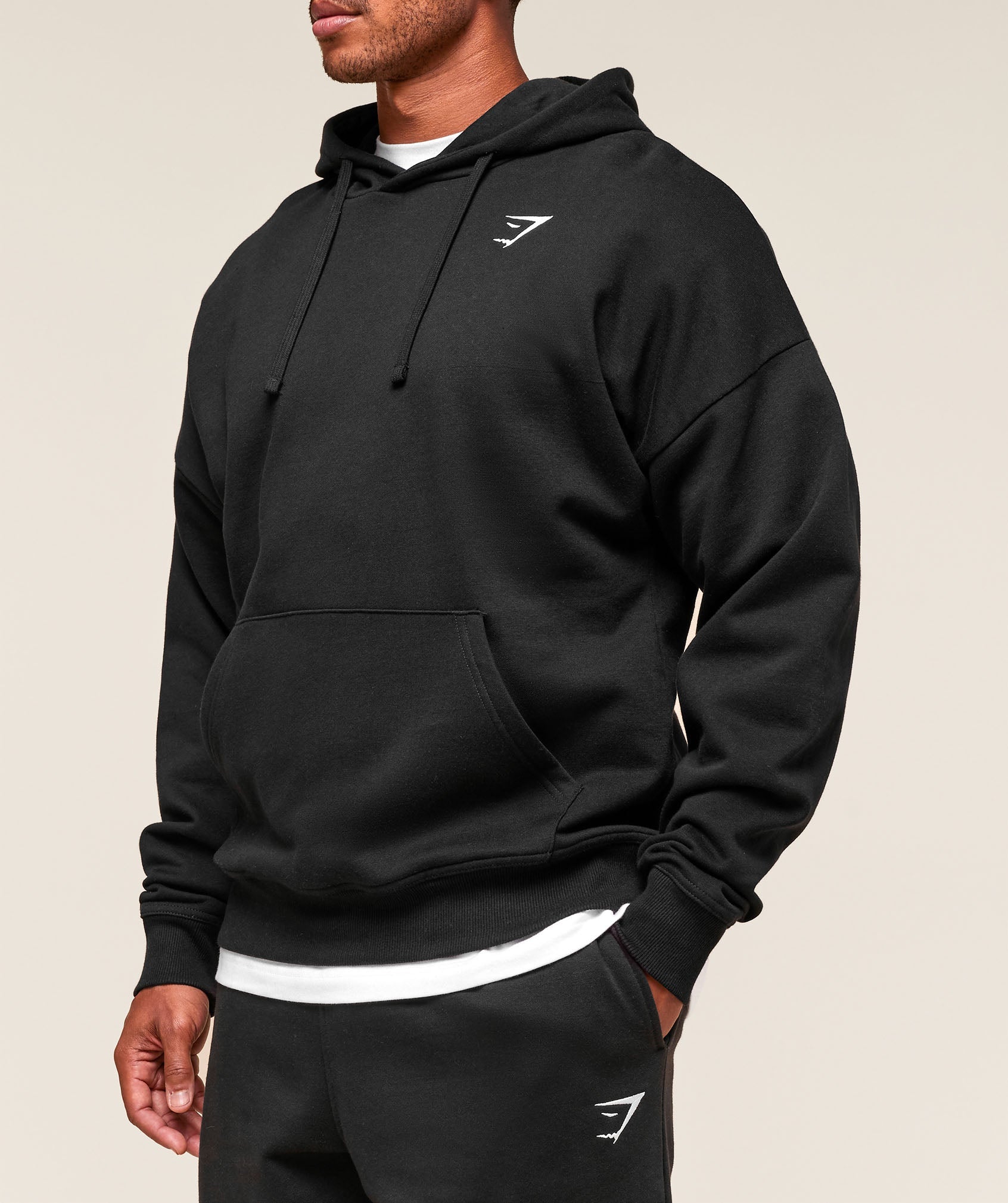 Crest Oversized Hoodie Black