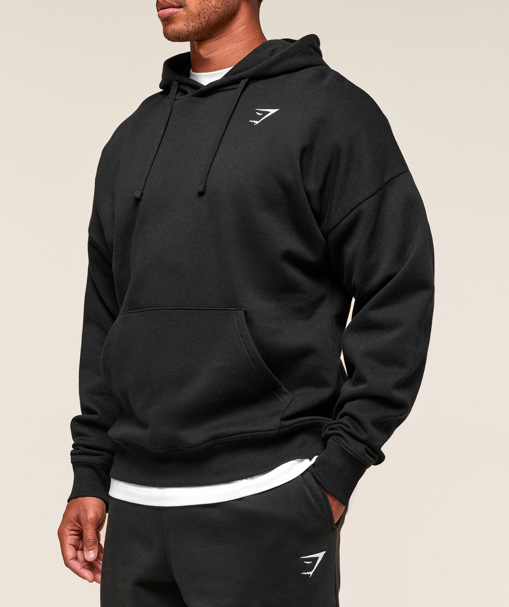 Crest Oversized Hoodie Black