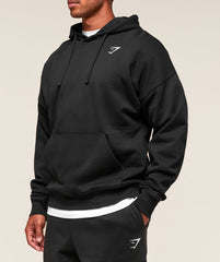 Crest Oversized Hoodie Black