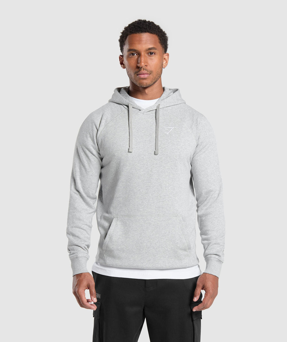 Crest Hoodie Light Grey Marl