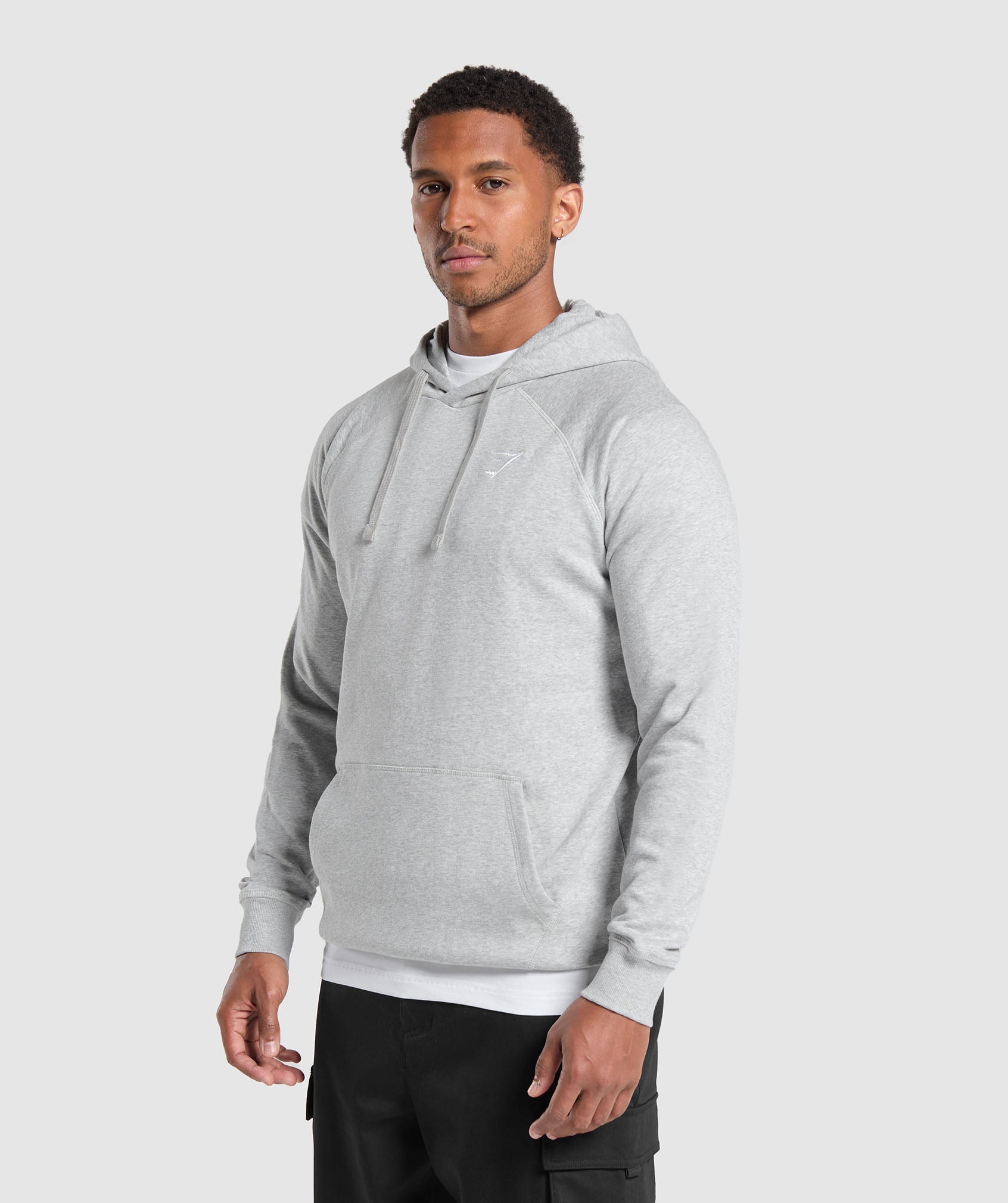 Crest Hoodie Light Grey Marl