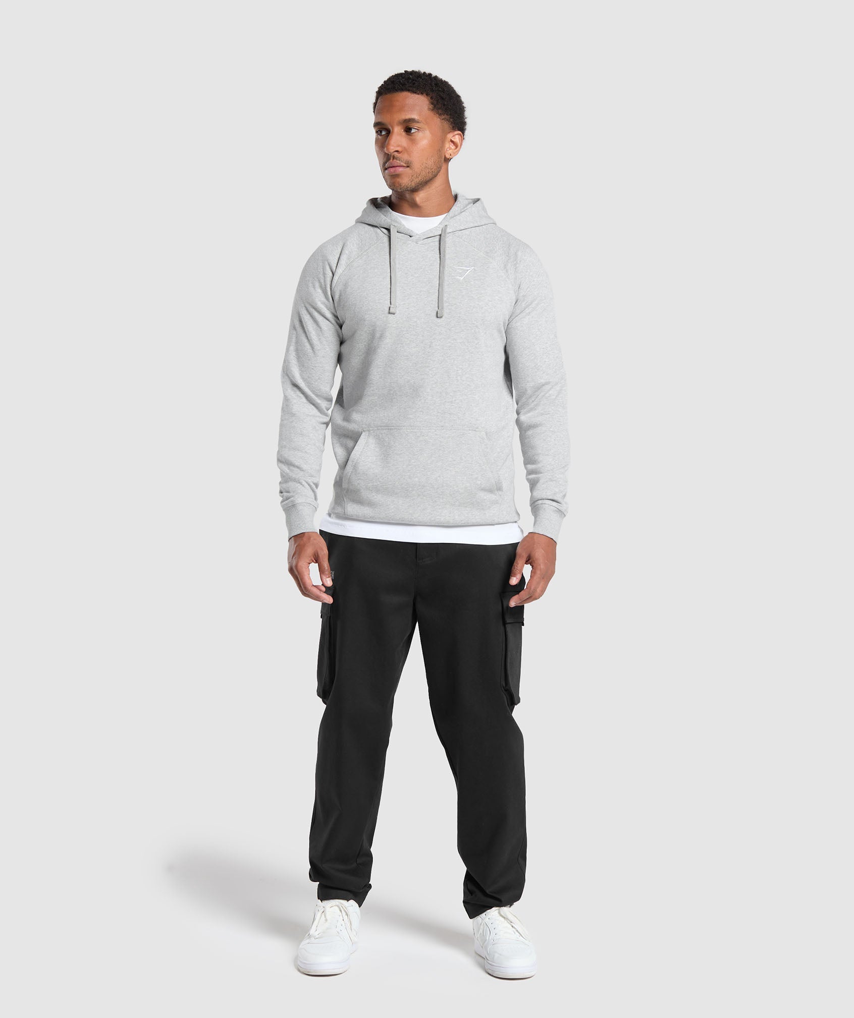 Crest Hoodie Light Grey Marl