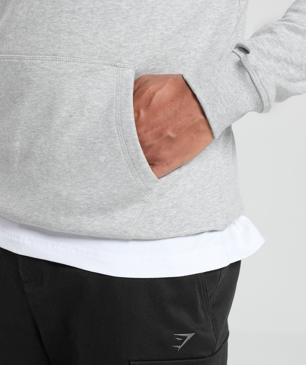 Crest Hoodie Light Grey Marl
