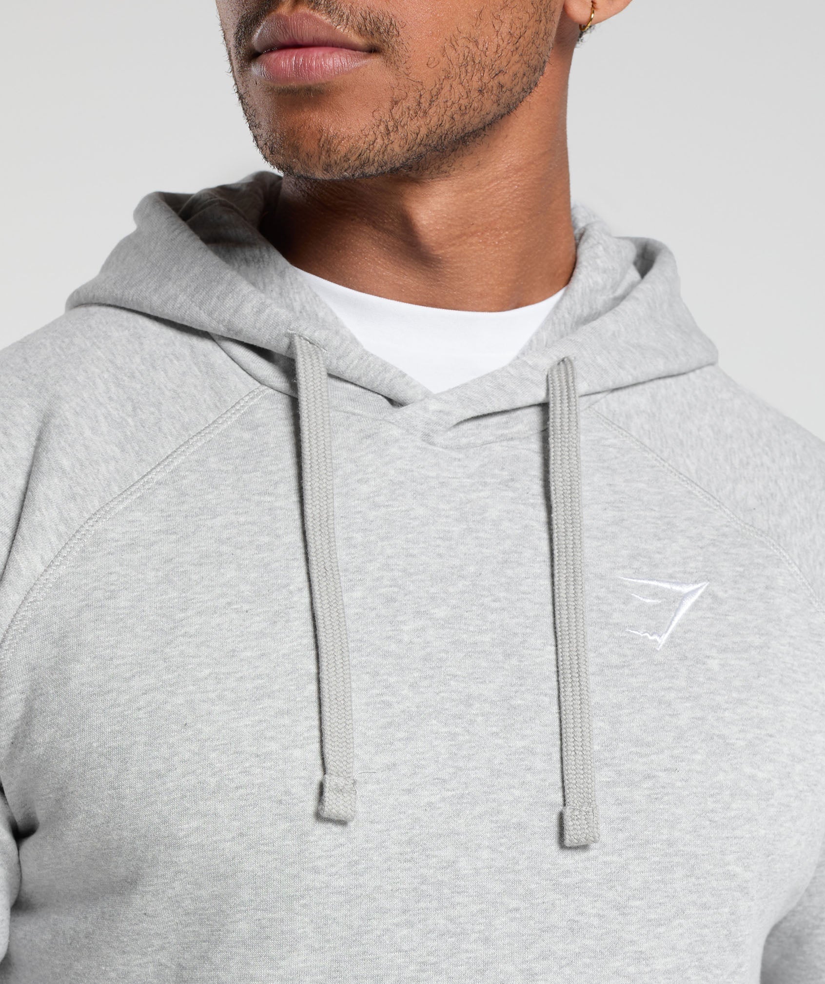 Crest Hoodie Light Grey Marl