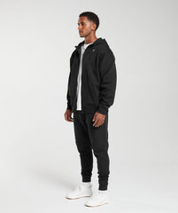 Crest Oversized Zip Up Hoodie Black