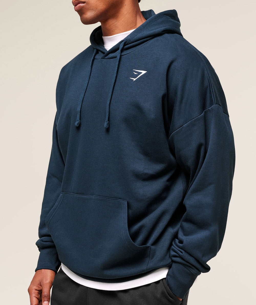 Crest Oversized Hoodie Navy