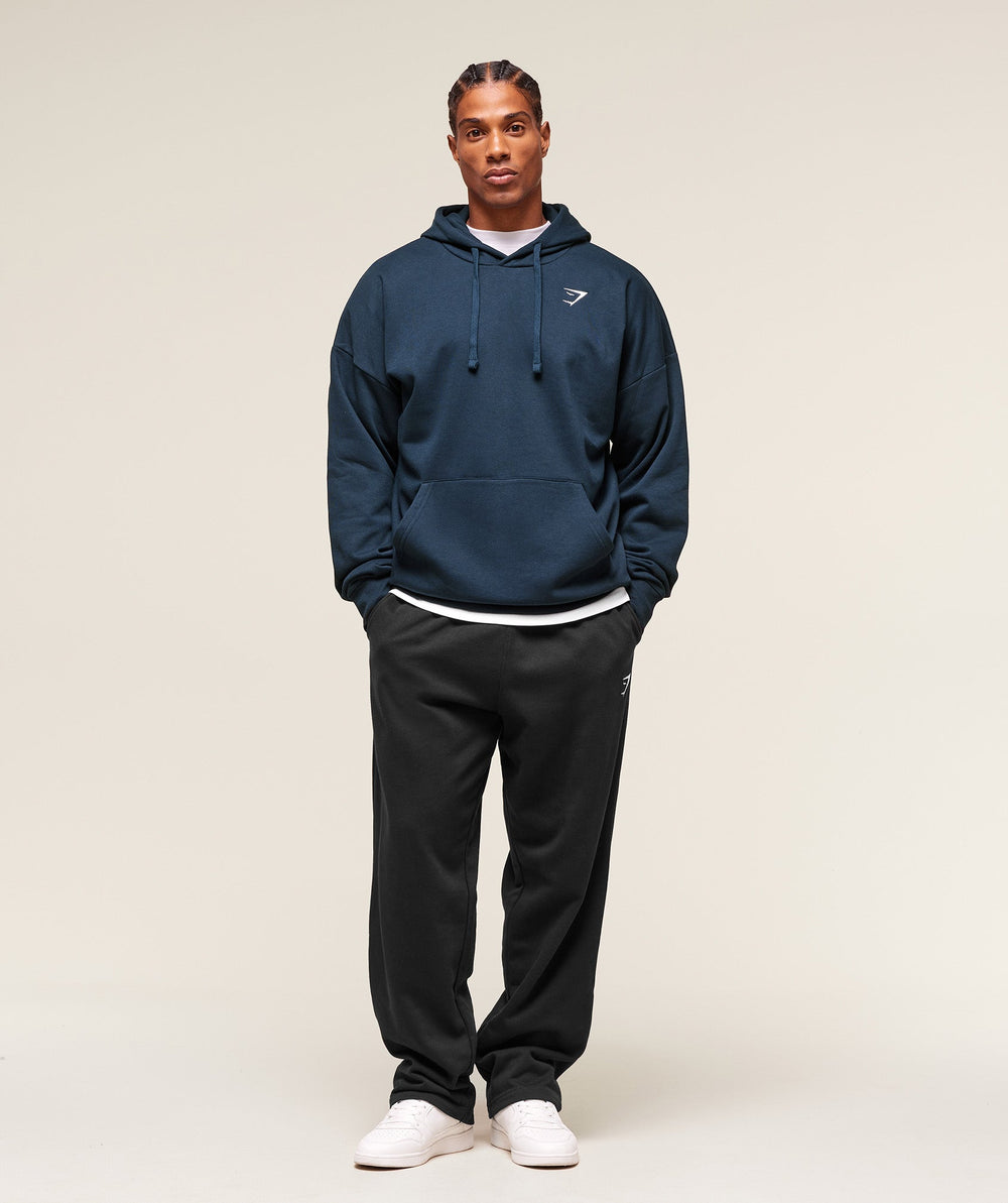 Crest Oversized Hoodie Navy