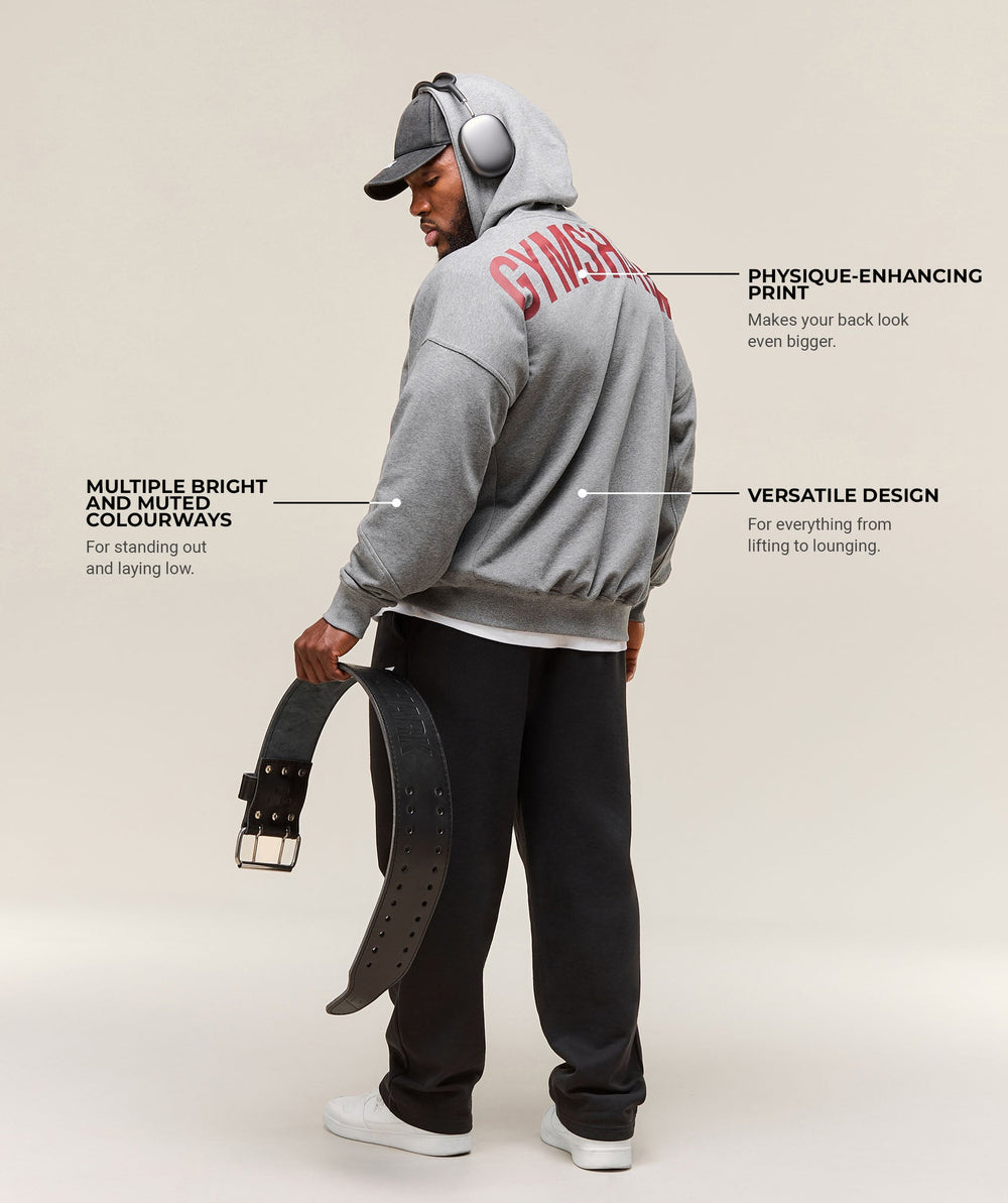 Power Zip Up Hoodie Charcoal Core Marl