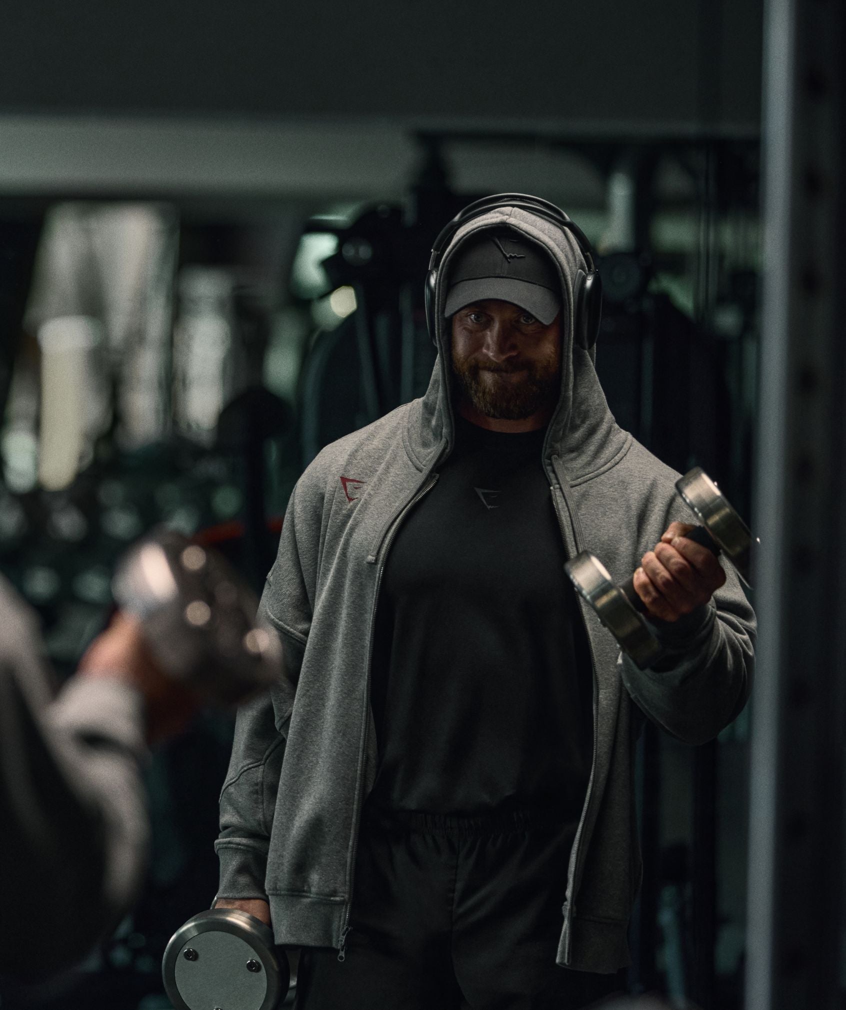 Power Zip Up Hoodie Charcoal Core Marl