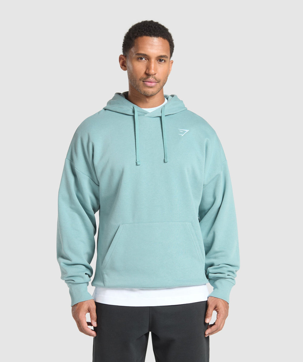 Crest Oversized Hoodie Rest Blue