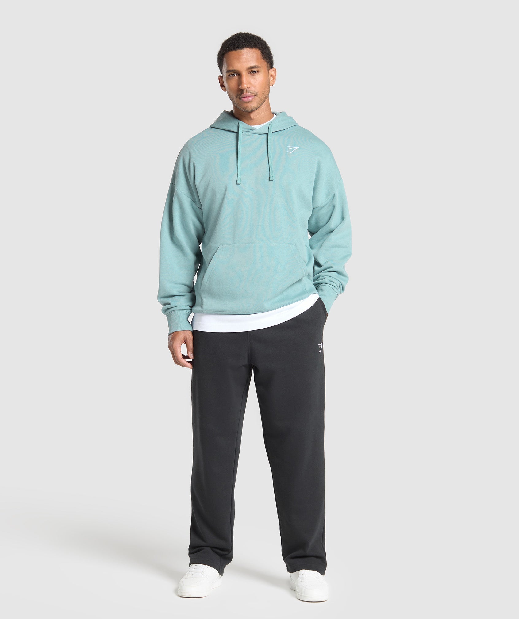 Crest Oversized Hoodie Rest Blue