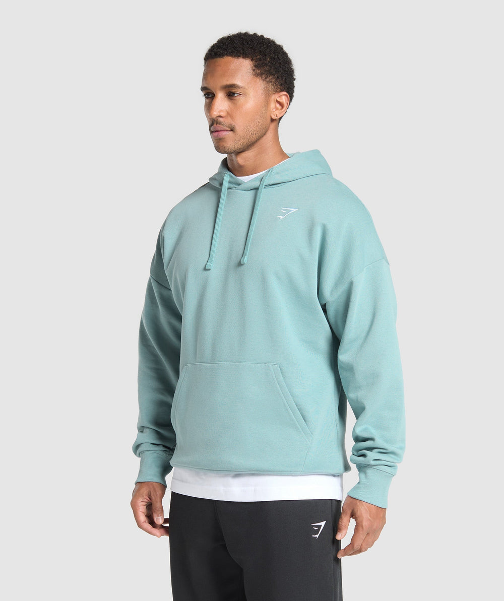Crest Oversized Hoodie Rest Blue