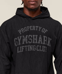 Lightweight Slub Textured Hoodie Black