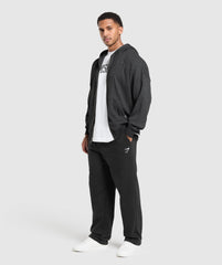 Waffle Zip Hoodie Black
