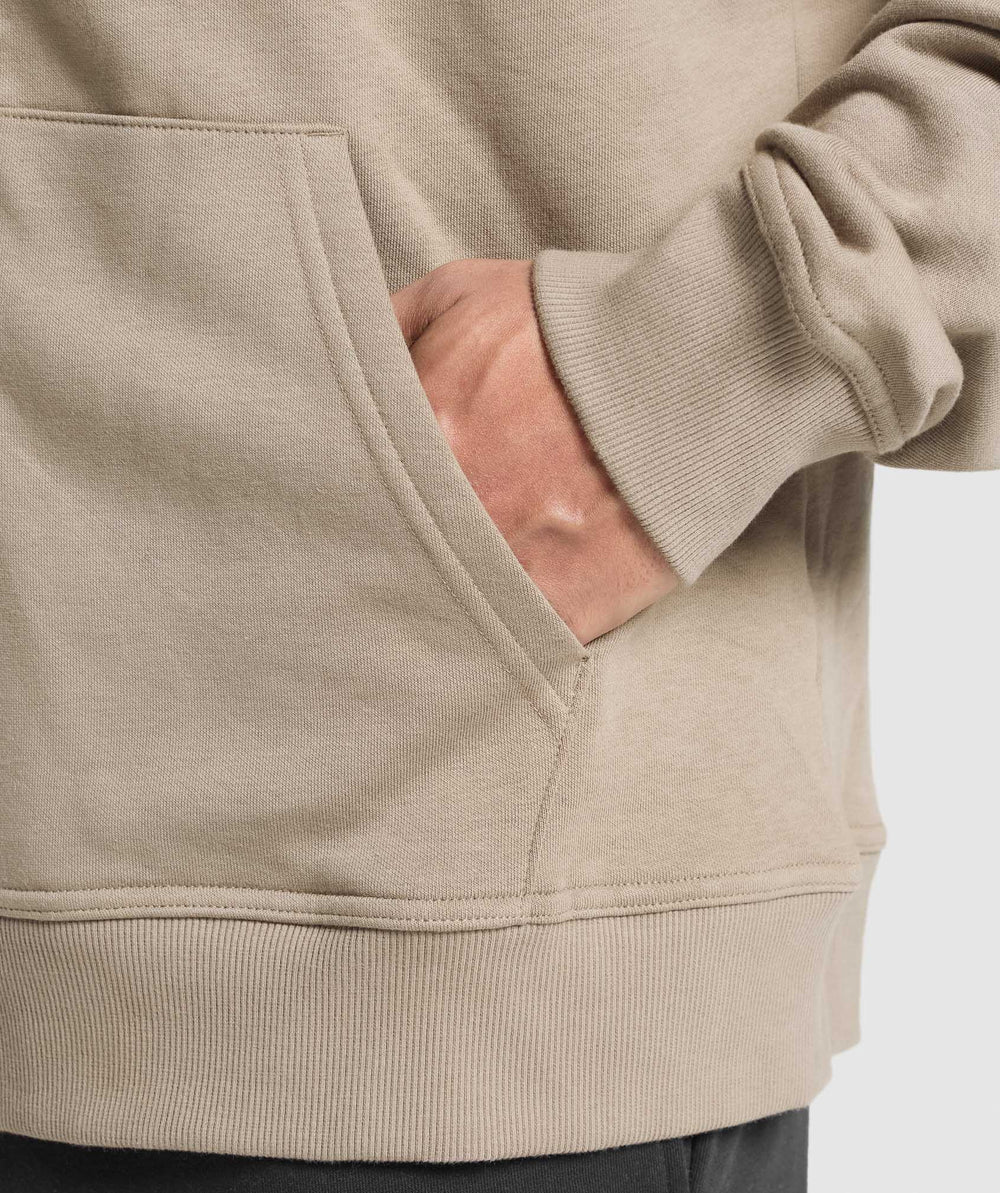 Crest Oversized Zip Up Hoodie Lifestyle Brown