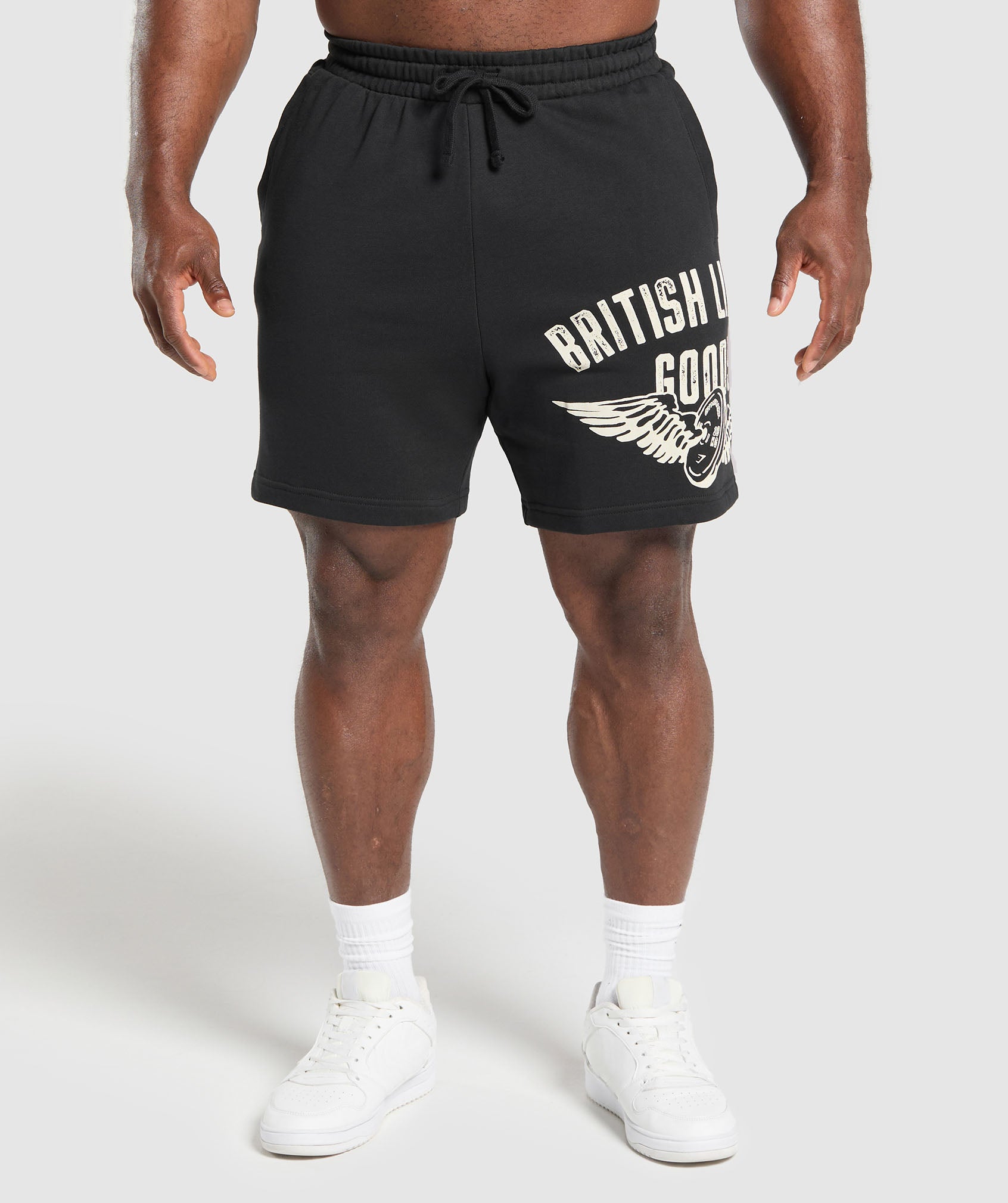 British Lifting Goods Graphic Shorts Black