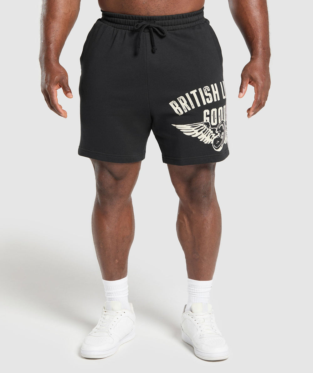 British Lifting Goods Graphic Shorts Black