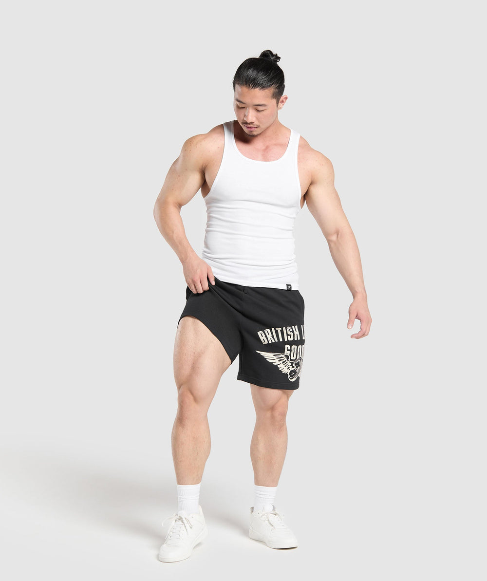 British Lifting Goods Graphic Shorts Black