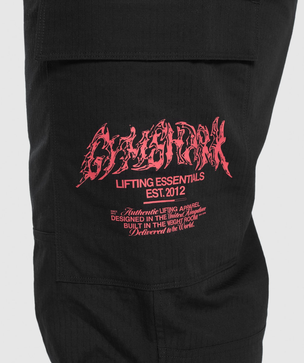 Metal Lifting Cargo Pants Black