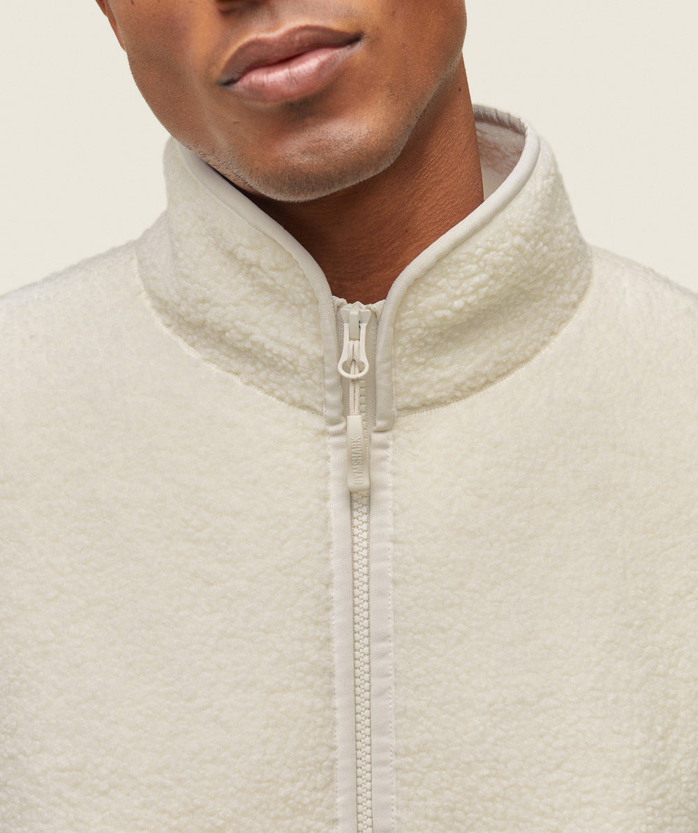 everywear Half Zip Sherpa Jacket Oat White