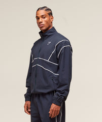 Retro Crinkle Track Jacket Heavy Blue