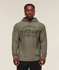Lightweight Slub Textured Hoodie Utility Green