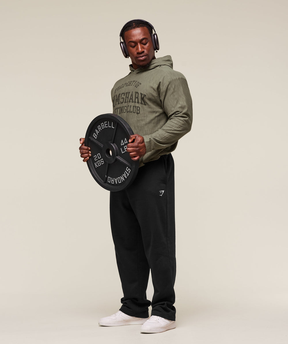 Lightweight Slub Textured Hoodie Utility Green