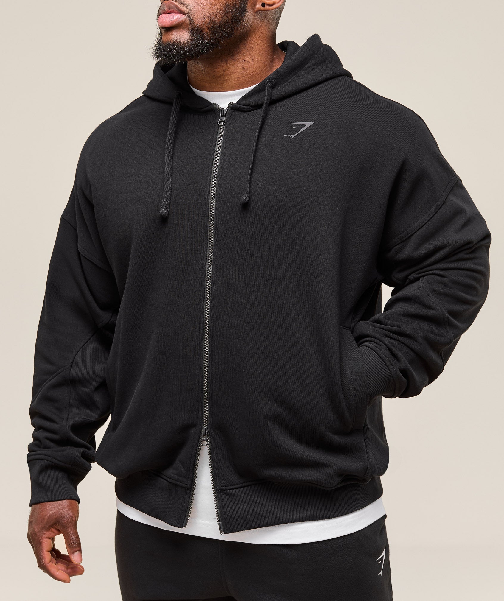 Power Zip Up Hoodie Black