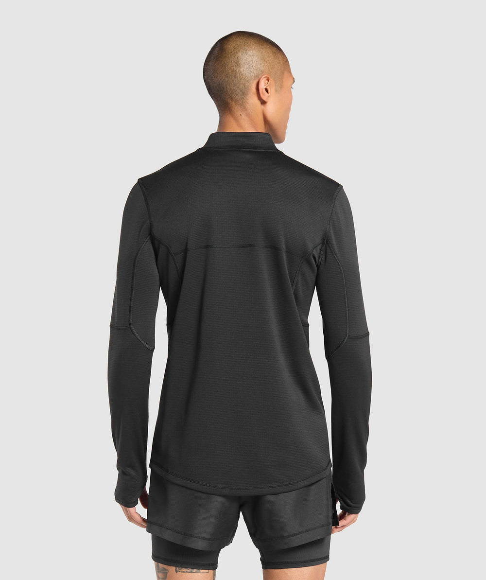 Running 1/4 Zip Black
