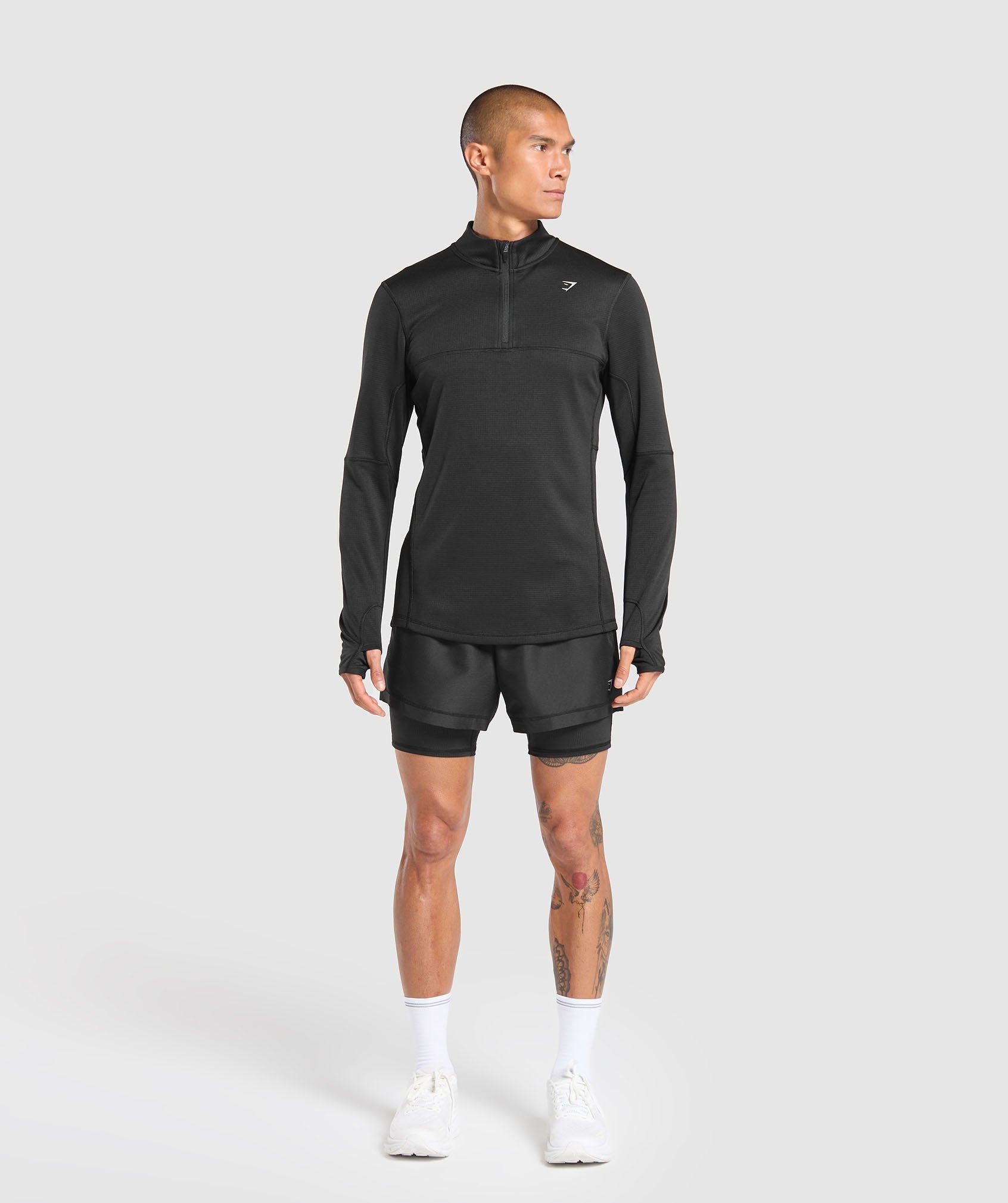 Running 1/4 Zip Black