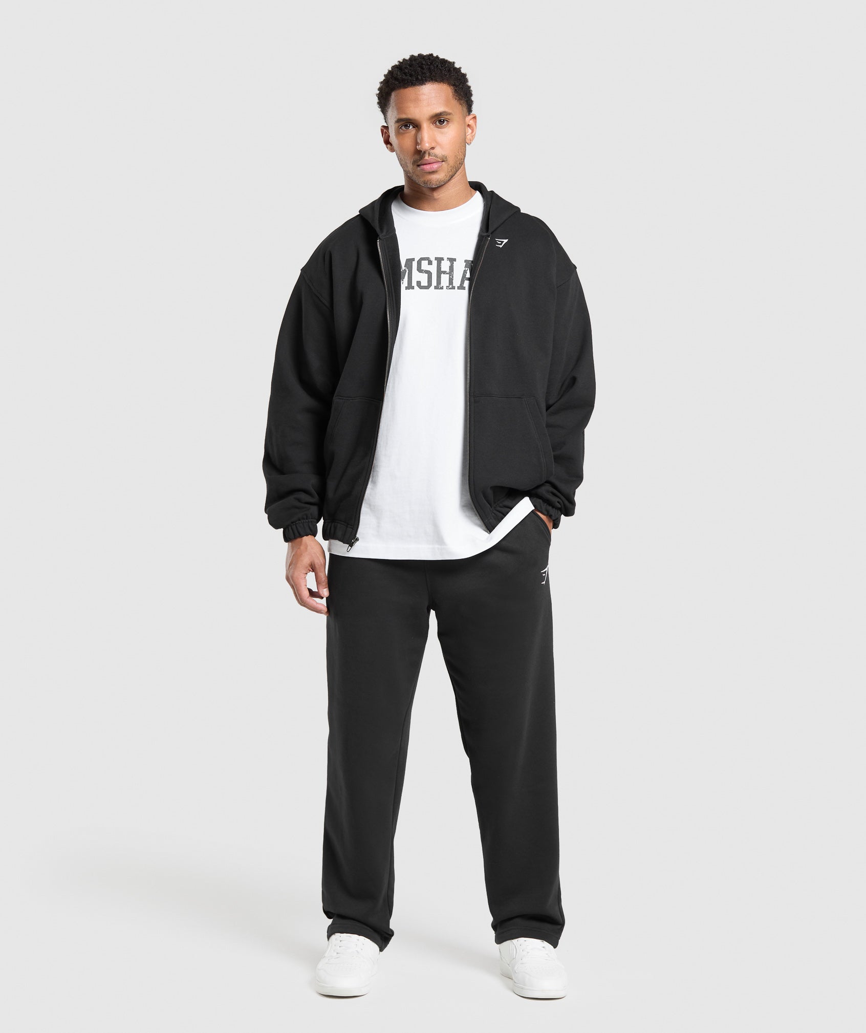 Rest Day Essentials Boxy Zip Up Hoodie Black