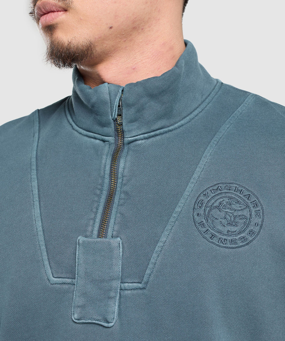 Premium Legacy 1/4 Zip Cargo Blue