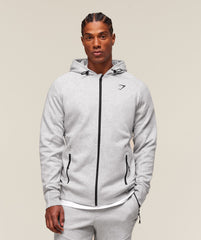 Interlock Tech Zip Up Hoodie Light Grey Core Marl