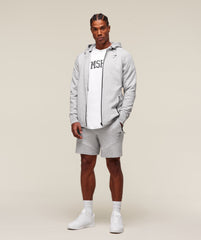 Interlock Tech Zip Up Hoodie Light Grey Core Marl