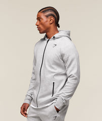 Interlock Tech Zip Up Hoodie Light Grey Core Marl