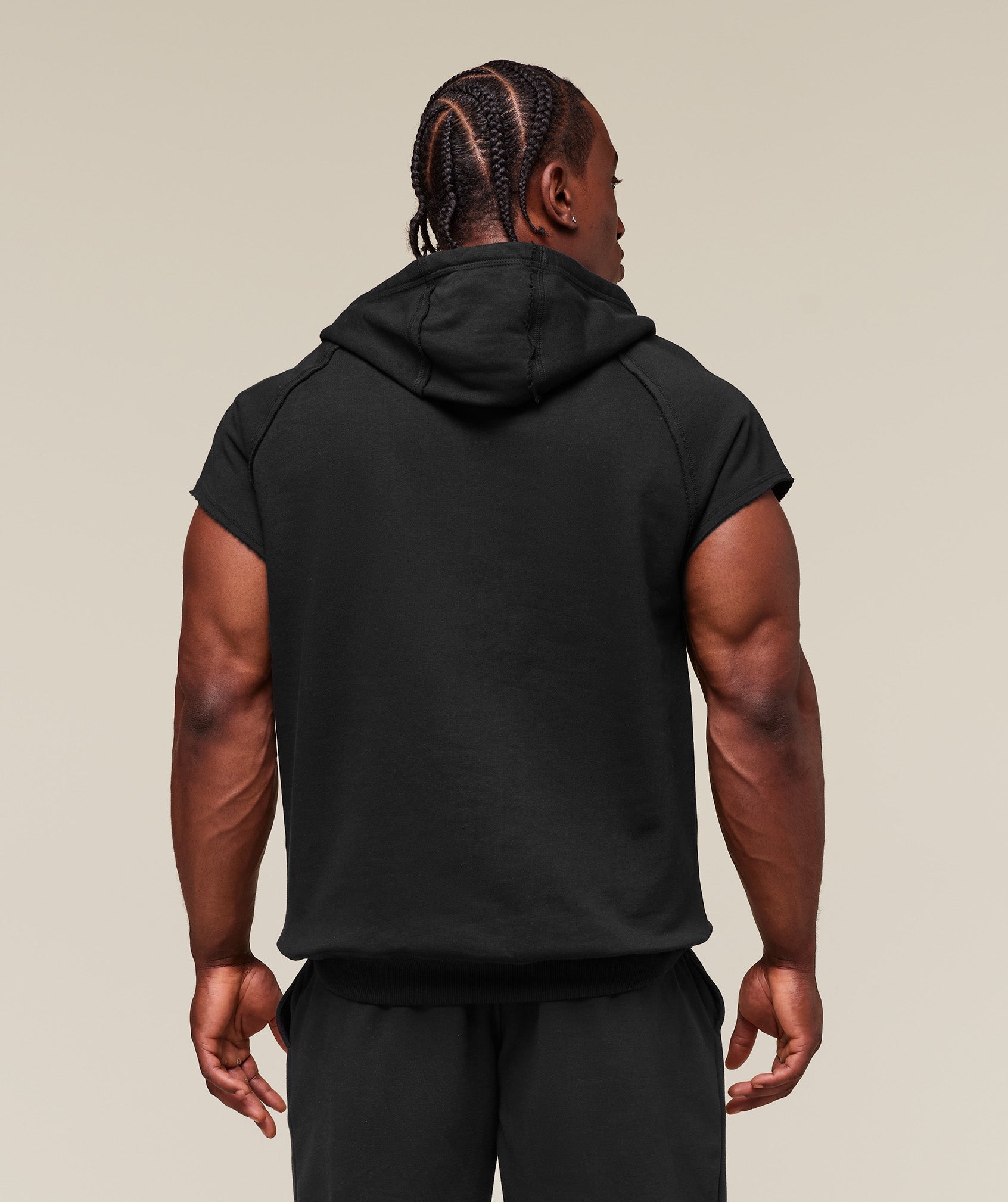 Legacy 1/4 Zip Cap Sleeve Hoodie Black