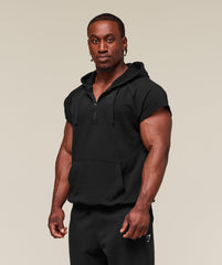 Legacy 1/4 Zip Cap Sleeve Hoodie Black