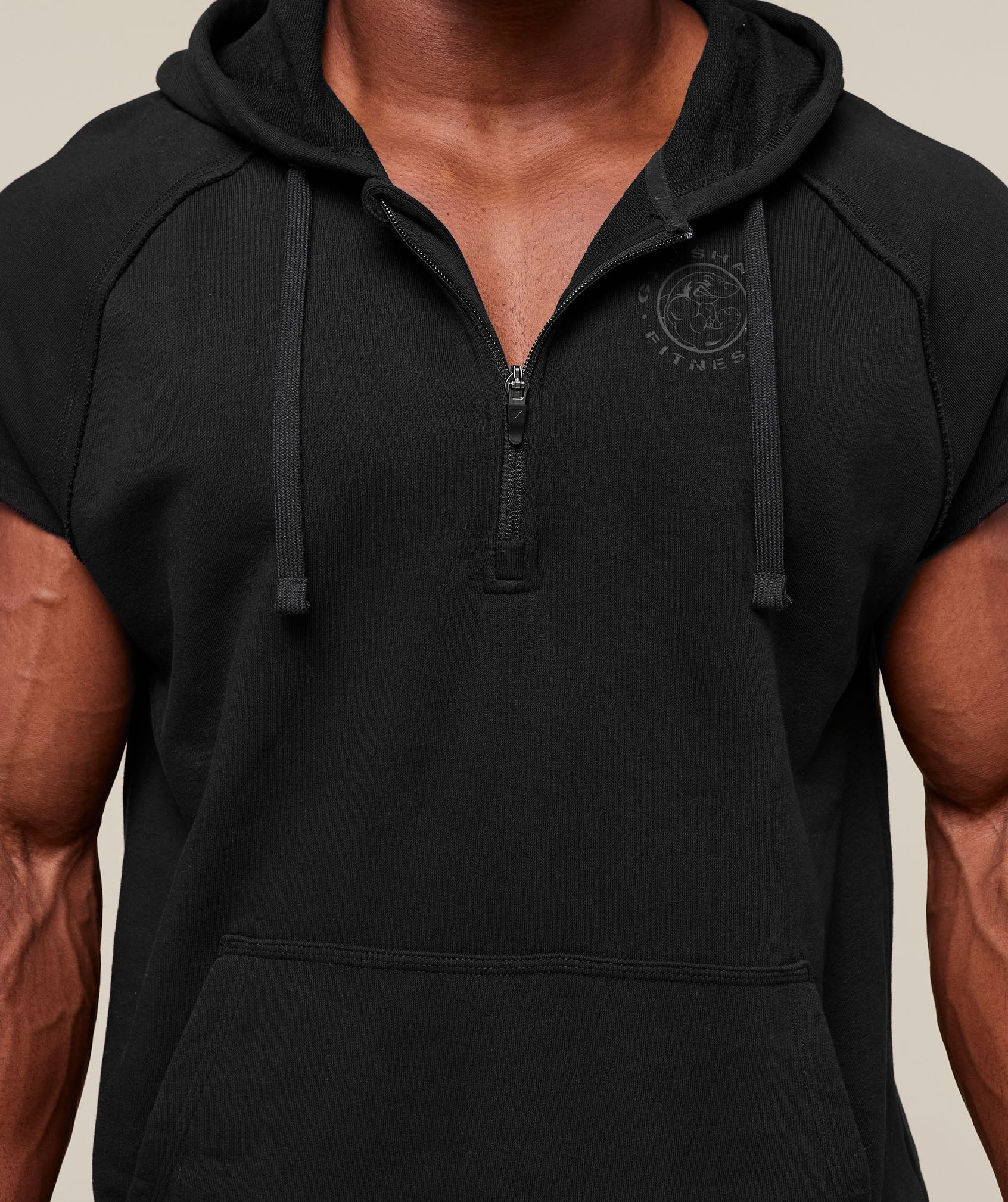 Legacy 1/4 Zip Cap Sleeve Hoodie Black