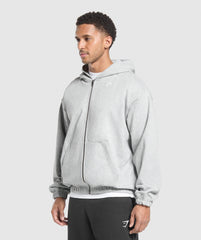 Rest Day Essentials Zip Hoodie Light Grey Core Marl