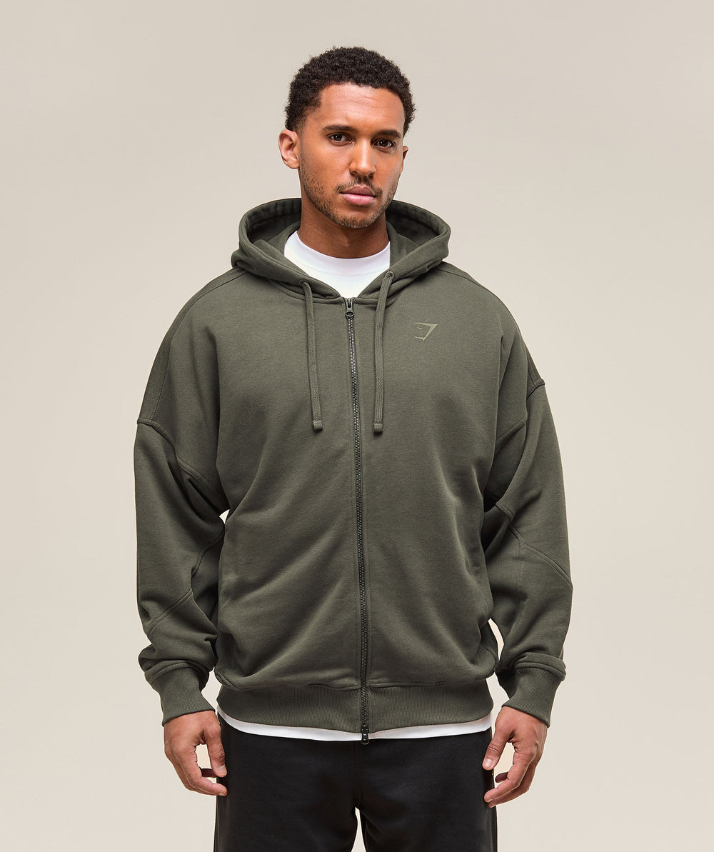 Power Zip Up Hoodie Strength Green