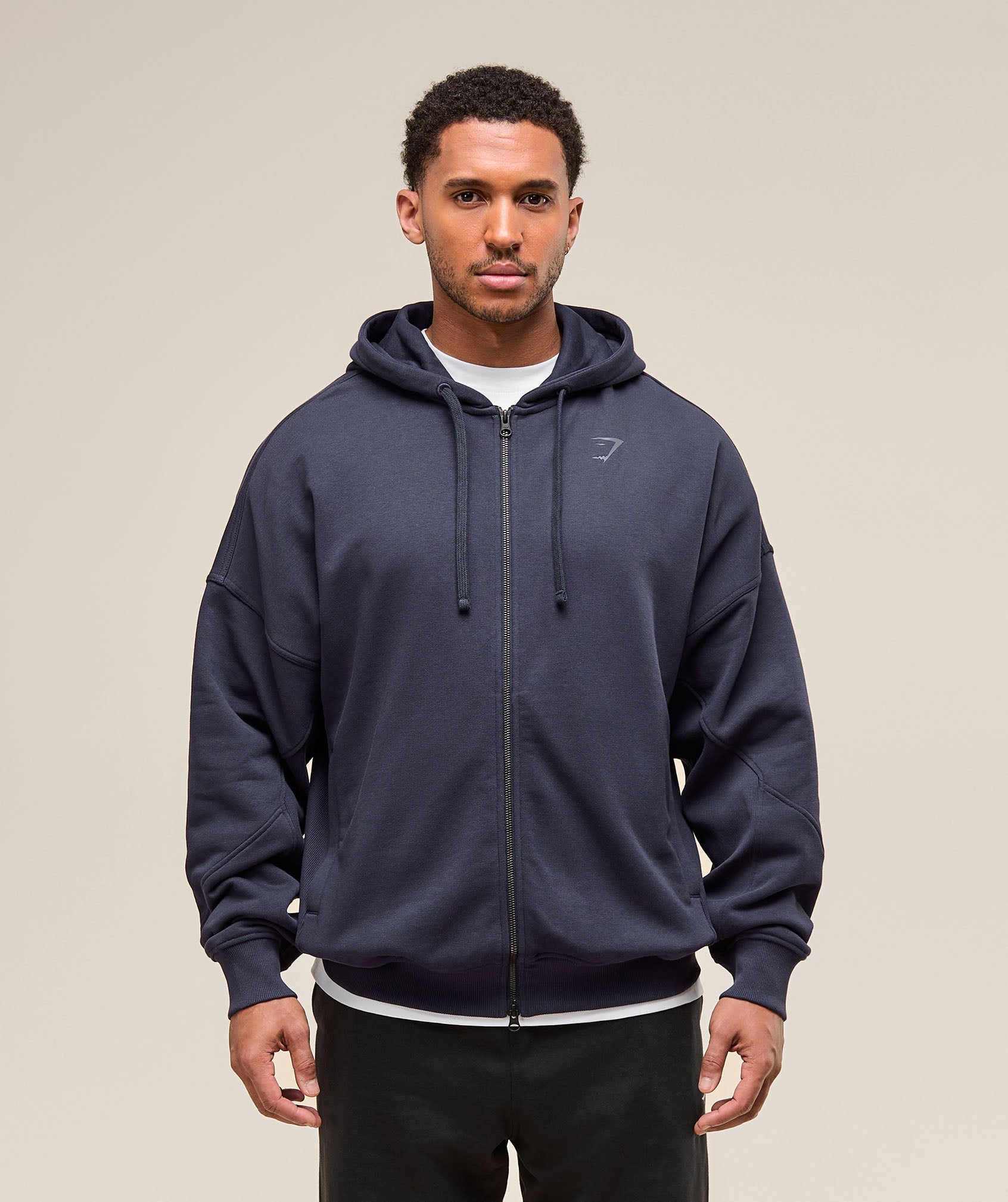 Power Zip Up Hoodie Heavy Blue