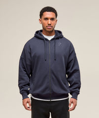 Power Zip Up Hoodie Heavy Blue
