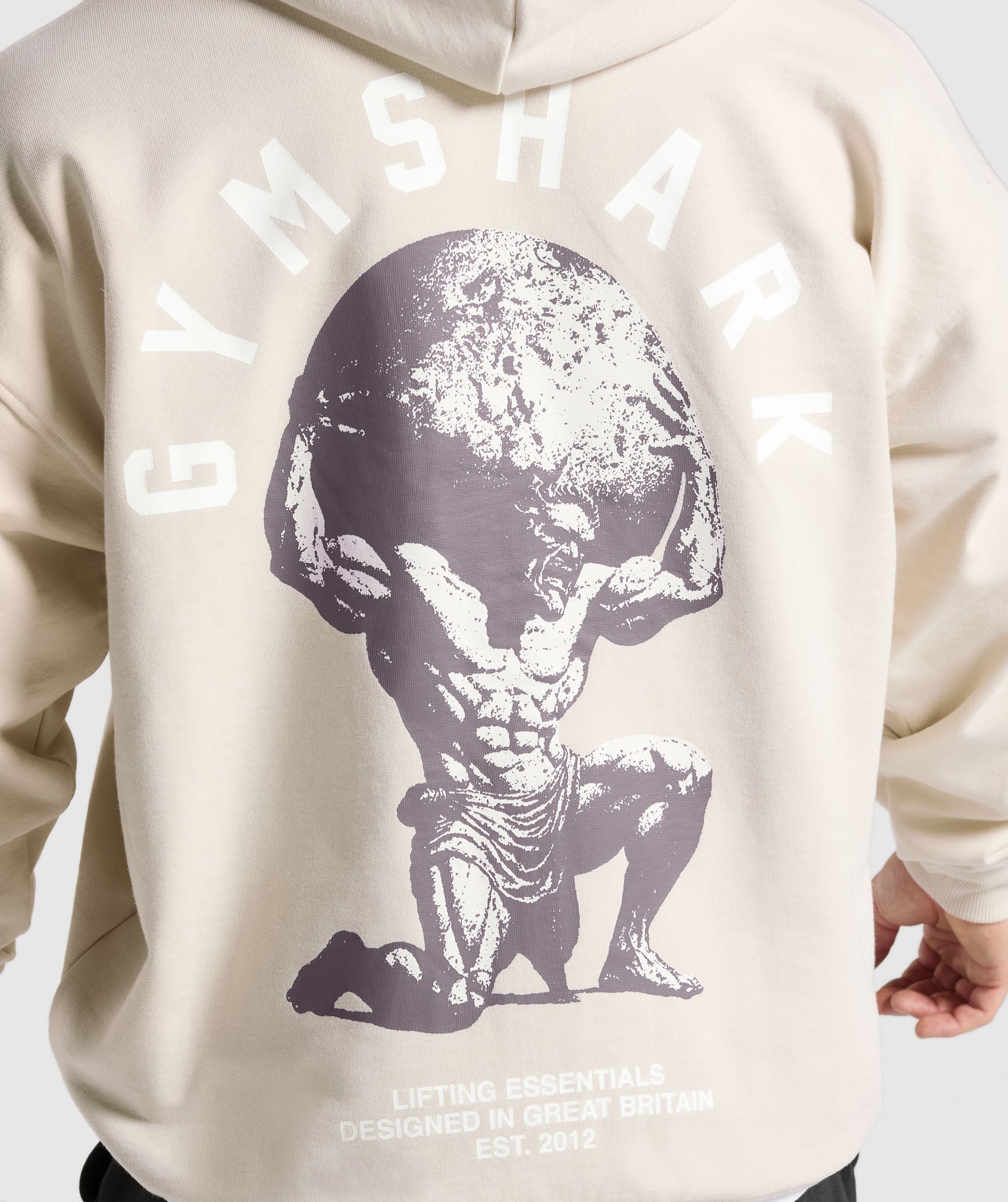 Atlas Zip Up Hoodie Oat White