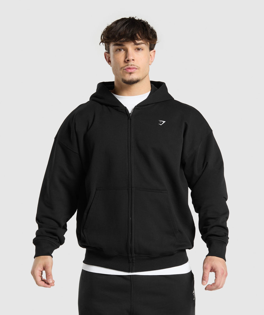 Atlas Zip Up Hoodie Black