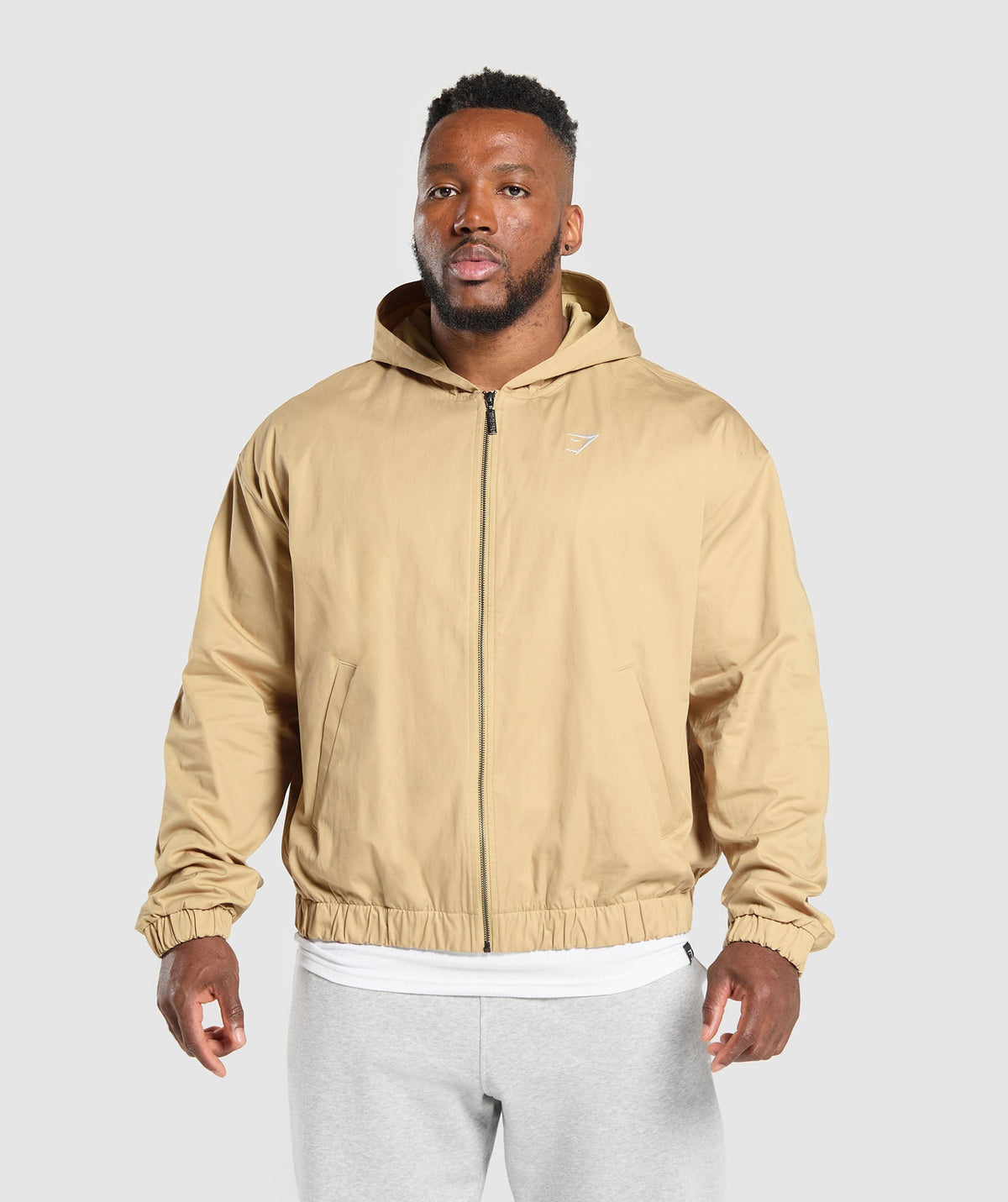 Oversized Hooded Jacket Sand Beige