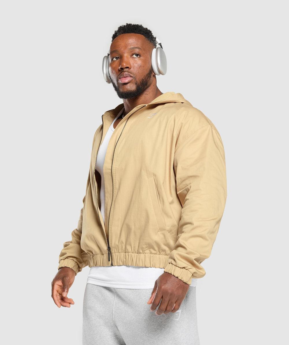 Oversized Hooded Jacket Sand Beige