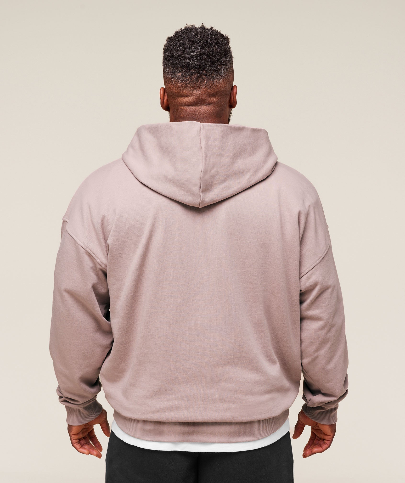 Collegiate Script Zip Up Hoodie Muted Pink